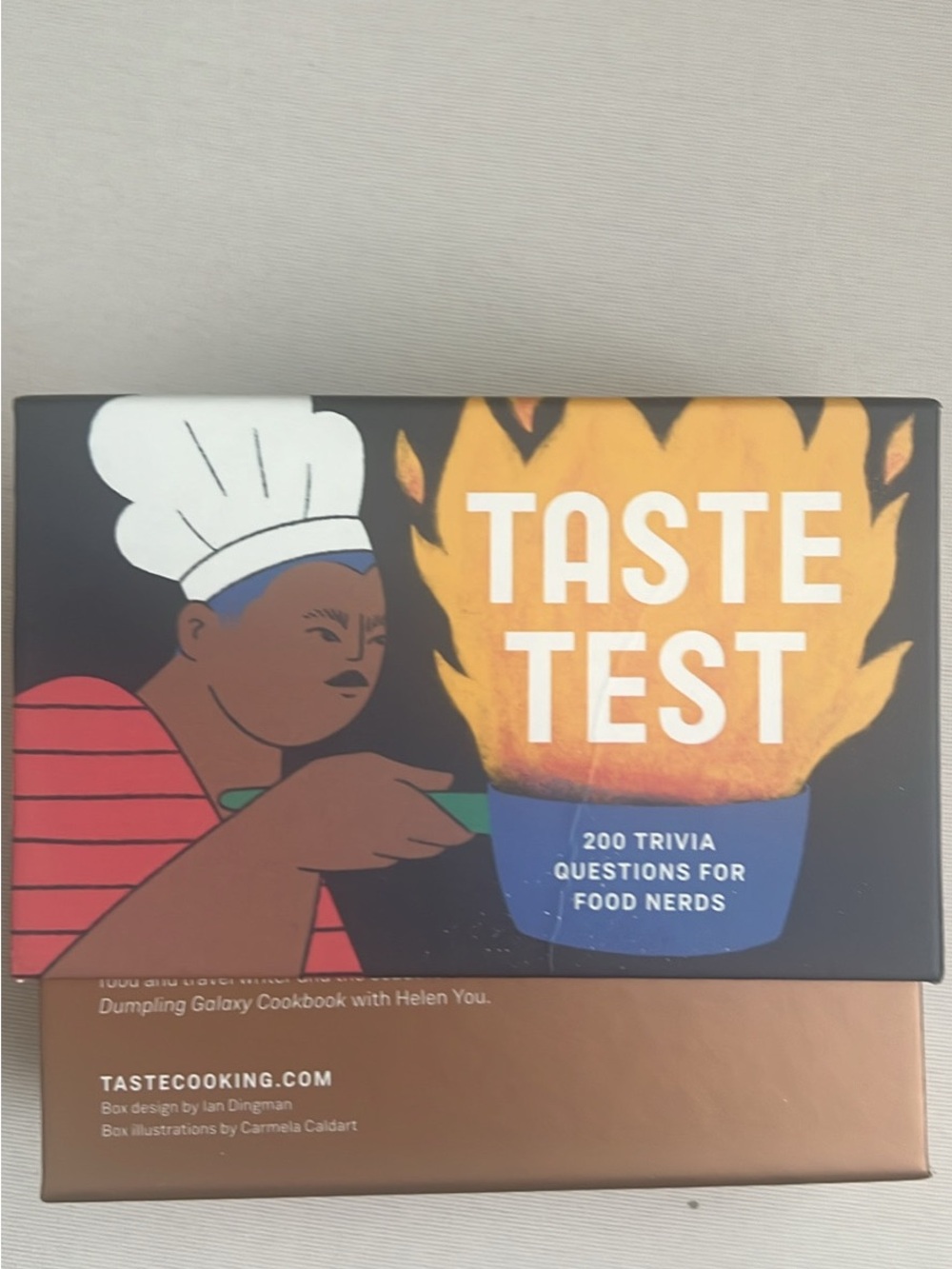 Taste Test Trivia Card Game - Bold Flame Artwork